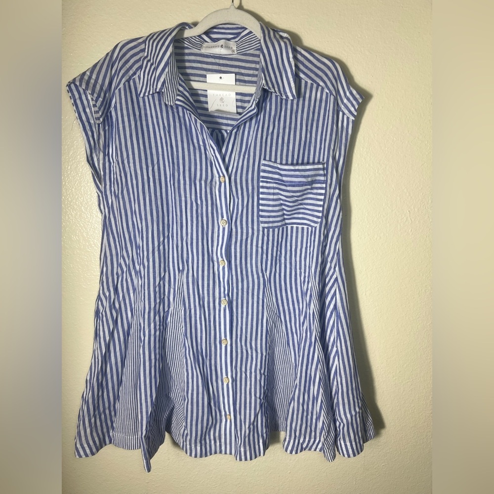 Blue Striped Mini Dress size S